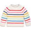 Baby Crewneck Sweater In Rainbow Stripe, Fall Oat Rainbow Stripe - Sweaters - 1 - thumbnail