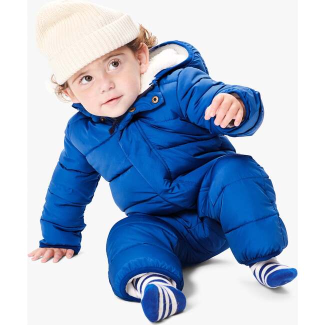 Baby Parka Puffer Suit, Blue Jay - Snowsuits - 2