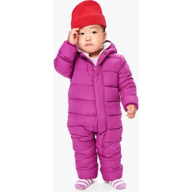 Baby Parka Puffer Suit, Boysenberry - Snowsuits - 3