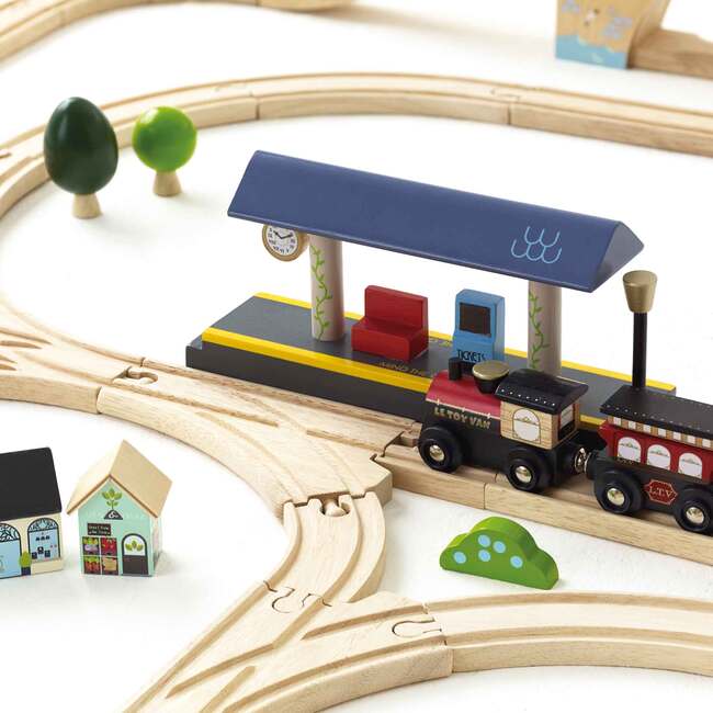 120 piece wooden train set online