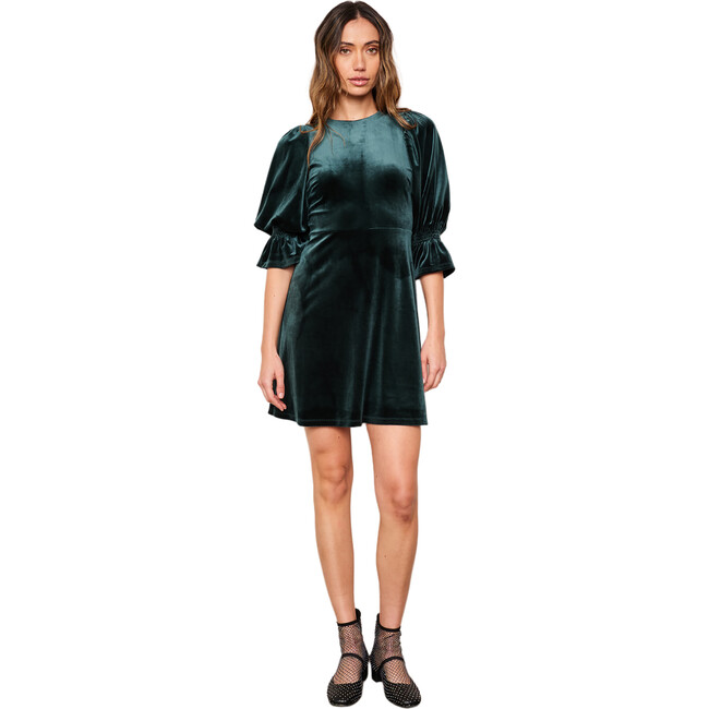 Women's Phoebe Velvet Dress, Emerald