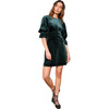 Women's Phoebe Velvet Dress, Emerald - Dresses - 4