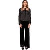 Women's Jin Velvet Wide Leg Pant, Black - Pants - 1 - thumbnail