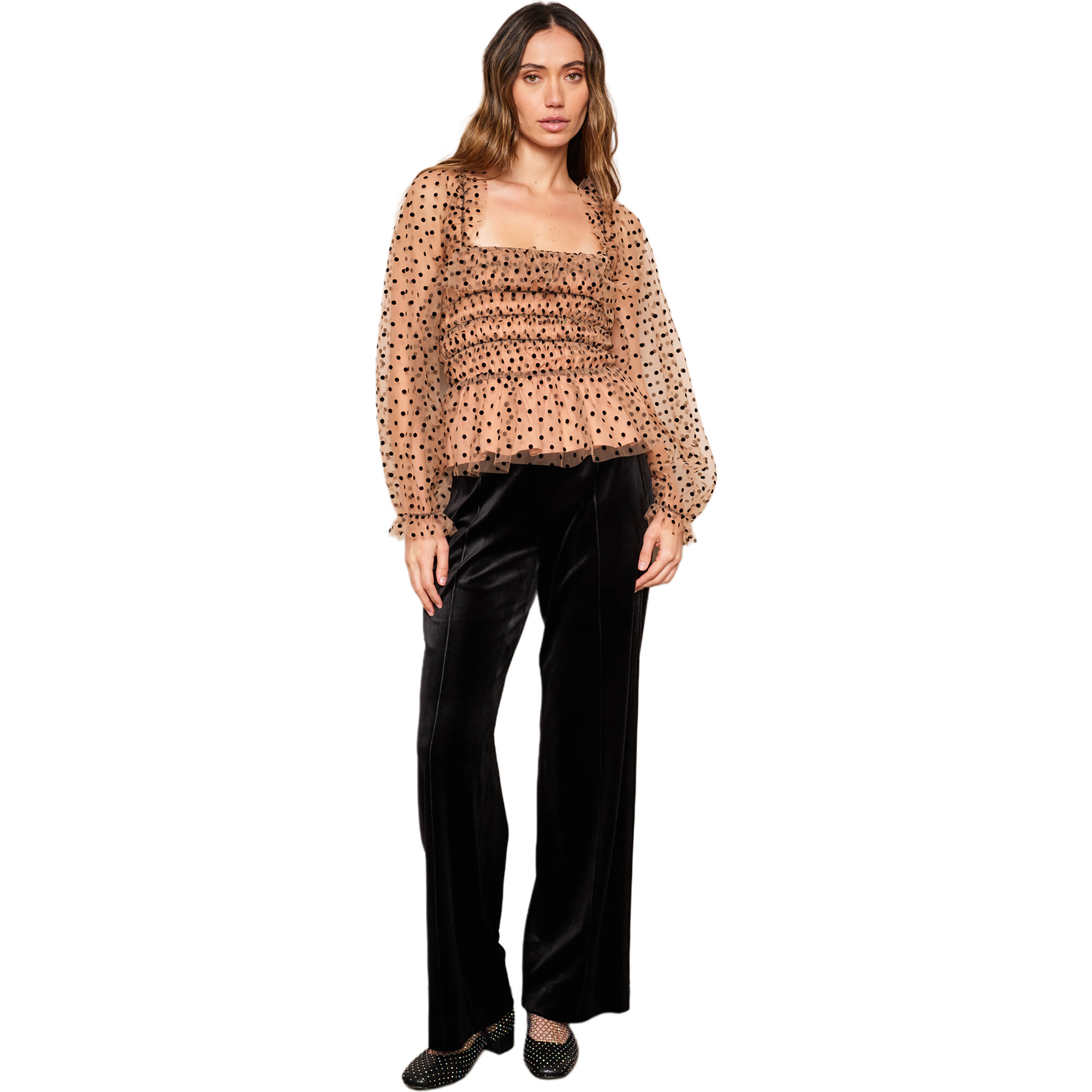 Women's Helena Top, Nude Black - Blouses - 1