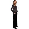 Women's Jin Velvet Wide Leg Pant, Black - Pants - 3