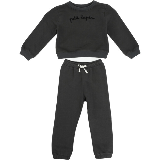 Finley Cotton Fleece Sweatsuit Set, Midnight