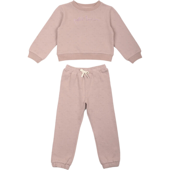 Finley Cotton Fleece Sweatsuit Set, Bark