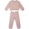 Finley Cotton Fleece Sweatsuit Set, Bark - Mixed Apparel Set - 1 - thumbnail