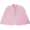 Fall Winter Ribbed Neck Bow Embellished Cape, Pink - Coats - 1 - thumbnail