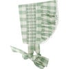 Babys Gingham Print Tie Bow Bonnet, Green - Hair Accessories - 1 - thumbnail