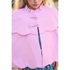 Fall Winter Ribbed Neck Bow Embellished Cape, Pink - Coats - 5