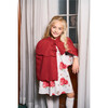 Holiday Ribbed Neck Bow Embellished Cape, Red - Coats - 4