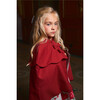 Holiday Ribbed Neck Bow Embellished Cape, Red - Coats - 6