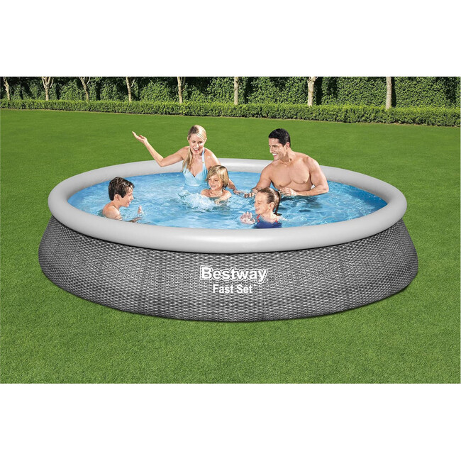 Fast Set PVC 13'  Round Inflatable Pool Set with Filter Pump & Repair Patch - Pool Accessories - 2