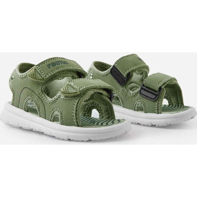 Toddlers Bungee Lightweight 2-Velcro Strap Sandals, Greyish Green