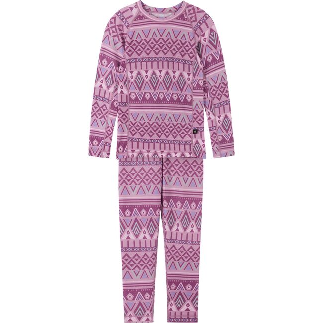 Taitoa Thermal Wool Base Layer Set, Grey Pink