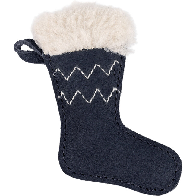 Wonda Nubuck Leather Stocking Hairclip, Navy