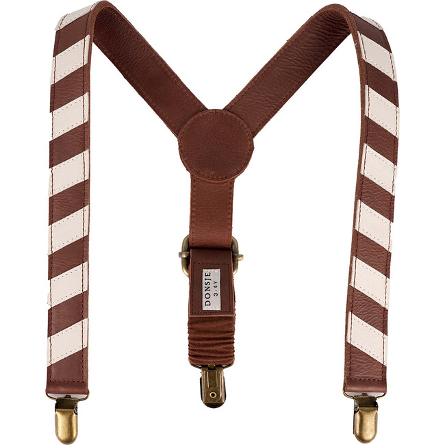 Warwik Classic Leather Elastic Back Suspenders, Burgundy