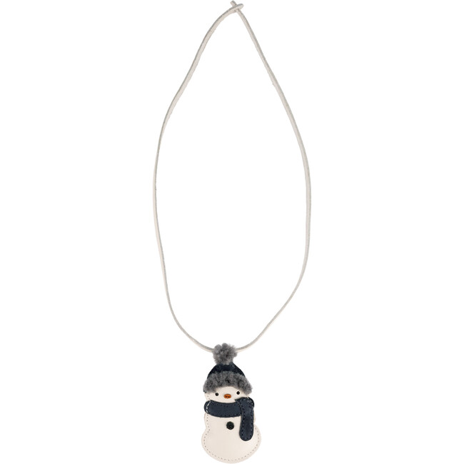 Taaro Leather Snowman Necklace, Off-White - Necklaces - 2