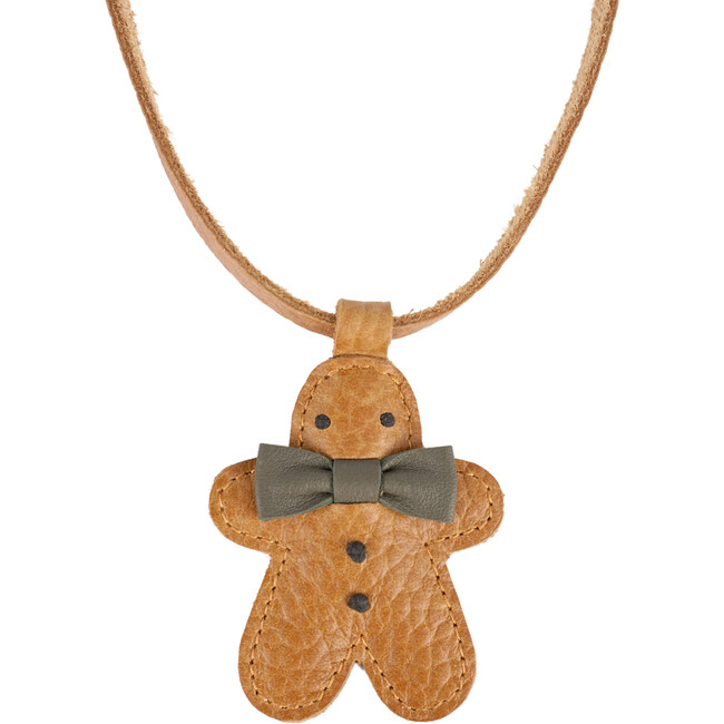 Taaro Leather Gingerbread Necklace, Toast Grain