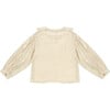 Suzei Peter Pan Collar Long Sleeve Blouse, Soft Sand Metallic - Blouses - 3