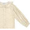 Suzei Peter Pan Collar Long Sleeve Blouse, Soft Sand Metallic - Blouses - 4