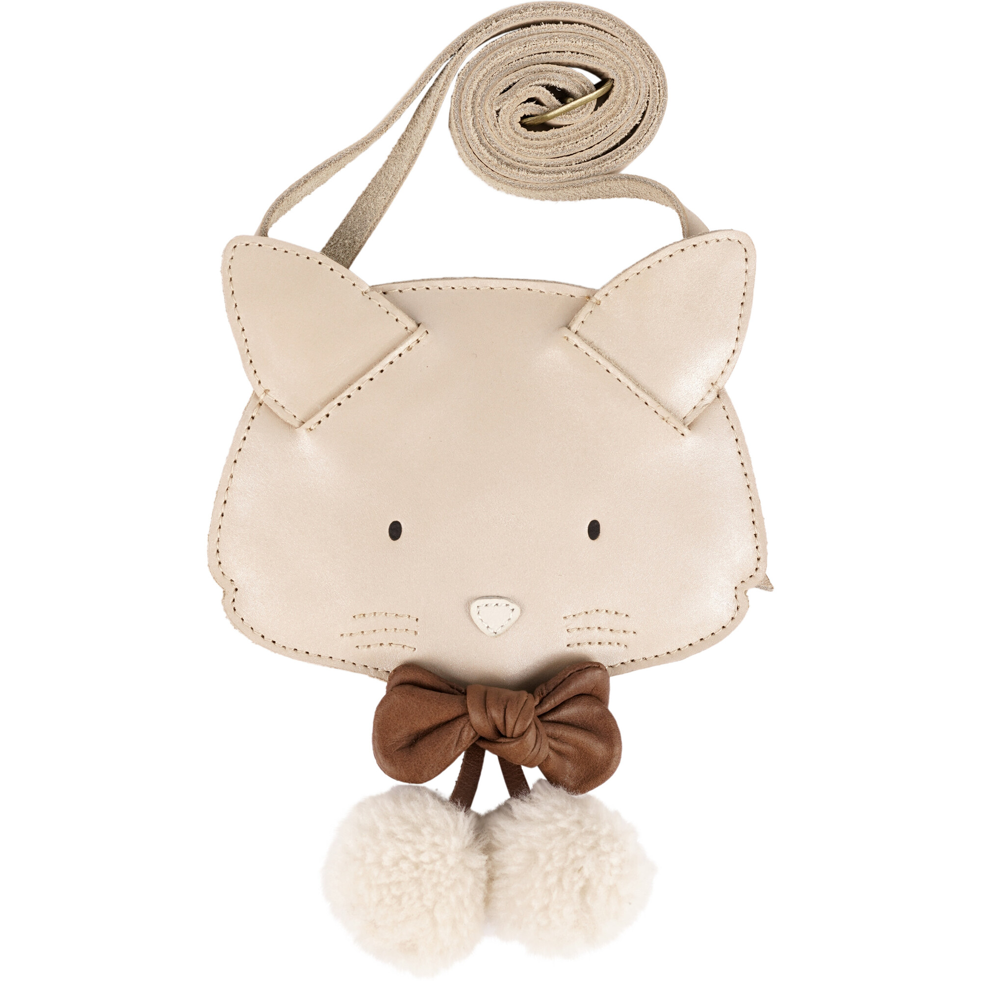 Pua Cat Nubuck Adjustable Strap Zipper Purse, Powder Metallic - Bags - 1