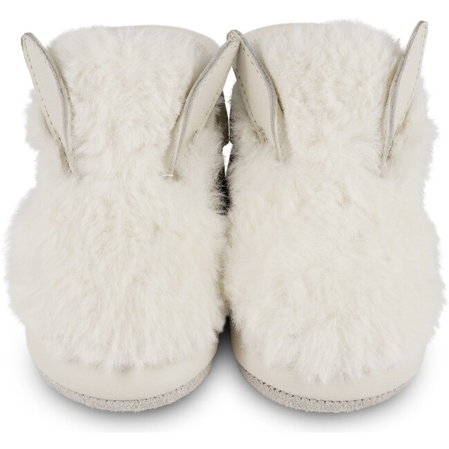 Richy Soft Faux Fur Snow Rabbit Velcro Strap Booties, Off-White - Booties - 3