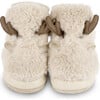 Richy Soft Faux Fur Reindeer Velcro Strap Booties, Light Beige - Booties - 3