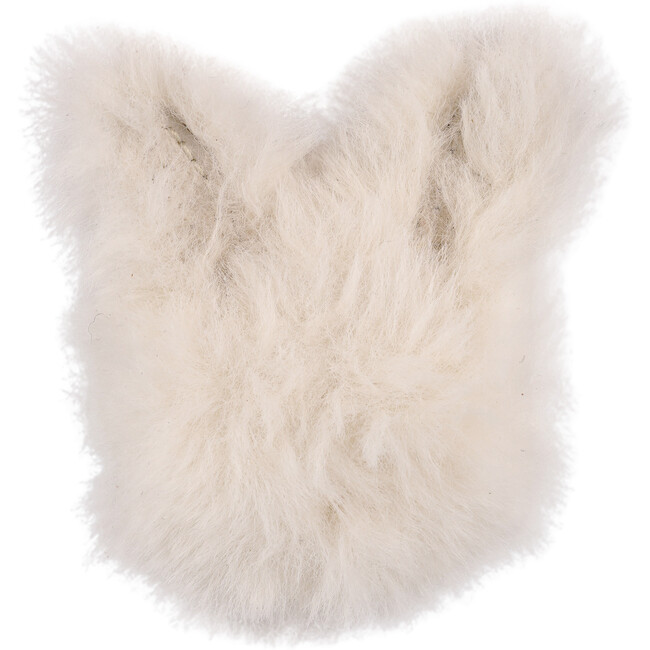 Ploto Soft Faux Fur Snow Rabbit Hairclip, Off-White