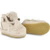 Richy Soft Faux Fur Reindeer Velcro Strap Booties, Light Beige - Booties - 6