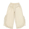 Pipp Ruffle Elastic Waistband Trousers, Soft Sand Metallic - Pants - 1 - thumbnail