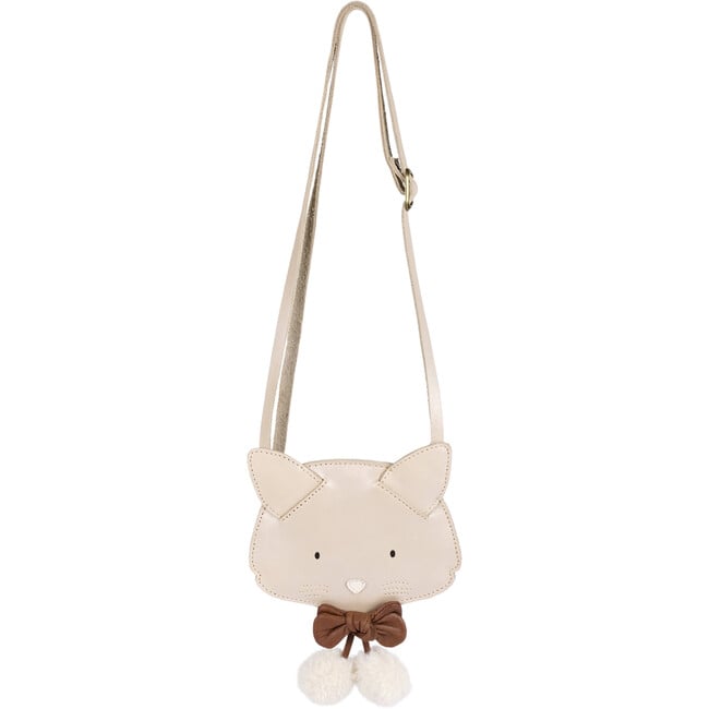 Pua Cat Nubuck Adjustable Strap Zipper Purse, Powder Metallic - Bags - 3