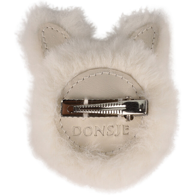 Ploto Soft Faux Fur Snow Rabbit Hairclip, Off-White - Hair Accessories - 3