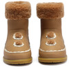 Pleun Leather Faux Fur Gingerbread Theme Slip-On Boots, Beige - Boots - 5