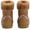 Pleun Leather Faux Fur Gingerbread Theme Slip-On Boots, Beige - Boots - 6