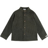 Nitou Classic Collar Long Sleeve Front Button Shirt, Forest Green - Shirts - 1 - thumbnail