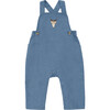 Mosie Reindeer Embroidered Adjustable Shoulder Overalls, Vintage Blue - Overalls - 1 - thumbnail