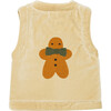 Olaev Gingerbread Embroidered Front Button Gilet, Biscuit - Vests - 3