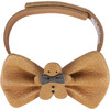 Jery Grain Leather Gingerbread Velcro Bow Tie, Toast - Bowties & Ties - 1 - thumbnail