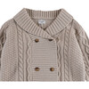 Jesper Cable Knit Double Breasted Front Button Cardigan, Soft Taupe - Cardigans - 4