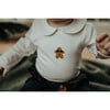 Kris Gingerbread Peter Pan Collar Long Sleeve Snap Bodysuit, Off-White - Bodysuits - 2