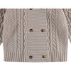 Jesper Cable Knit Double Breasted Front Button Cardigan, Soft Taupe - Cardigans - 5