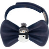 Jery Nubuck Leather Snowman Velcro Bow Tie, Navy - Bowties & Ties - 1 - thumbnail