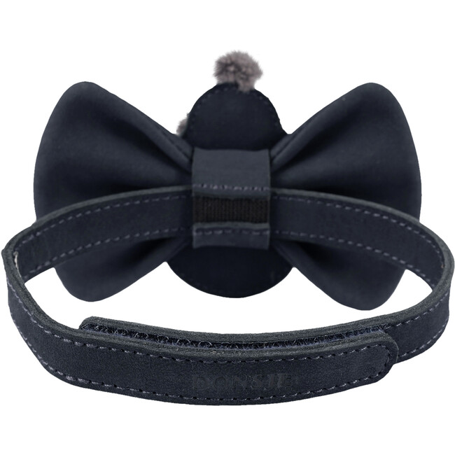 Jery Nubuck Leather Snowman Velcro Bow Tie, Navy - Bowties & Ties - 2