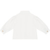 Flo Ruffle Neck Long Sleeve Front Button Blouse, Off-White - Blouses - 2