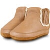 Elfine Nubuck Leather Slip-On Booties, Caramel Metallic - Booties - 1 - thumbnail