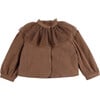 Dannae Tulle Collar Long Sleeve Front Button Jacket, Clay - Jackets - 1 - thumbnail