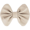 Floor Nubuck Leather Exclusive Bow Hairclip, Powder Metallic - Hair Accessories - 1 - thumbnail