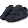 Jacx Nubuck Leather Fringe Detail Elastic Slip-On Shoes, Navy - Slip Ons - 1 - thumbnail